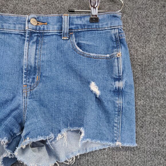 Old Navy Boyfriend Jean Shorts Blue Size 6 5 Pocket Distressed Cotton - Picture 7 of 12